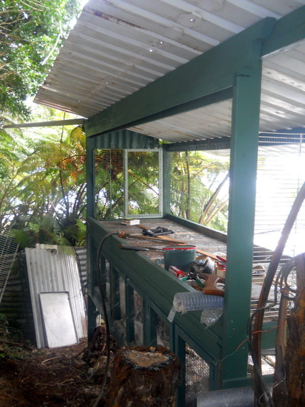 hutch halfway under construction